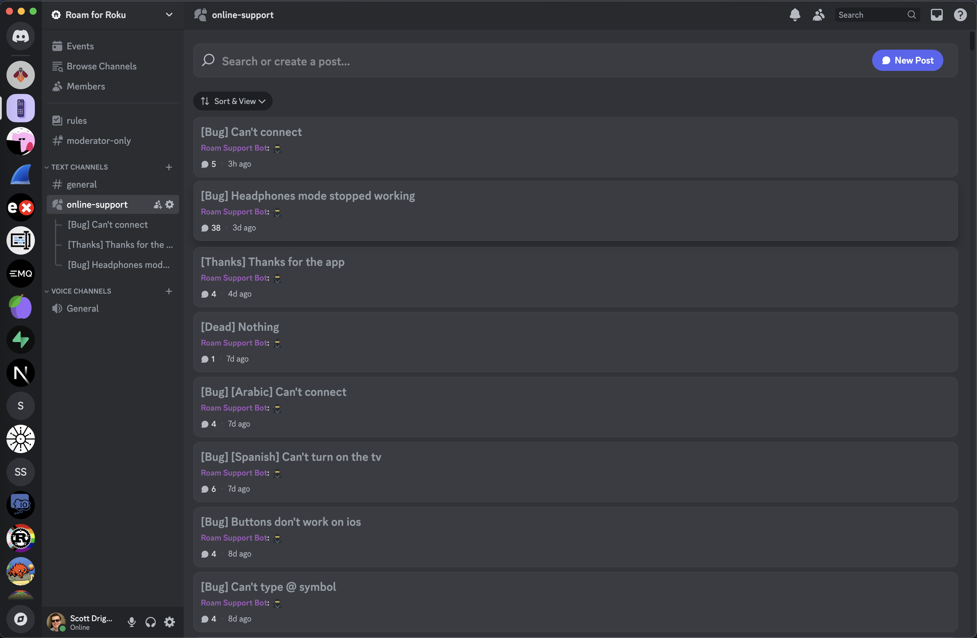 Screenshot of my discord setup